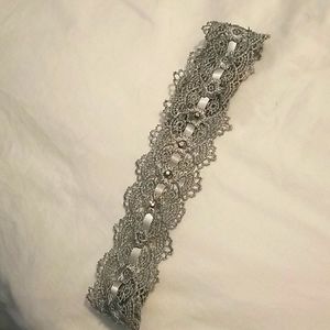 Silver Rhinestone Laced Headband